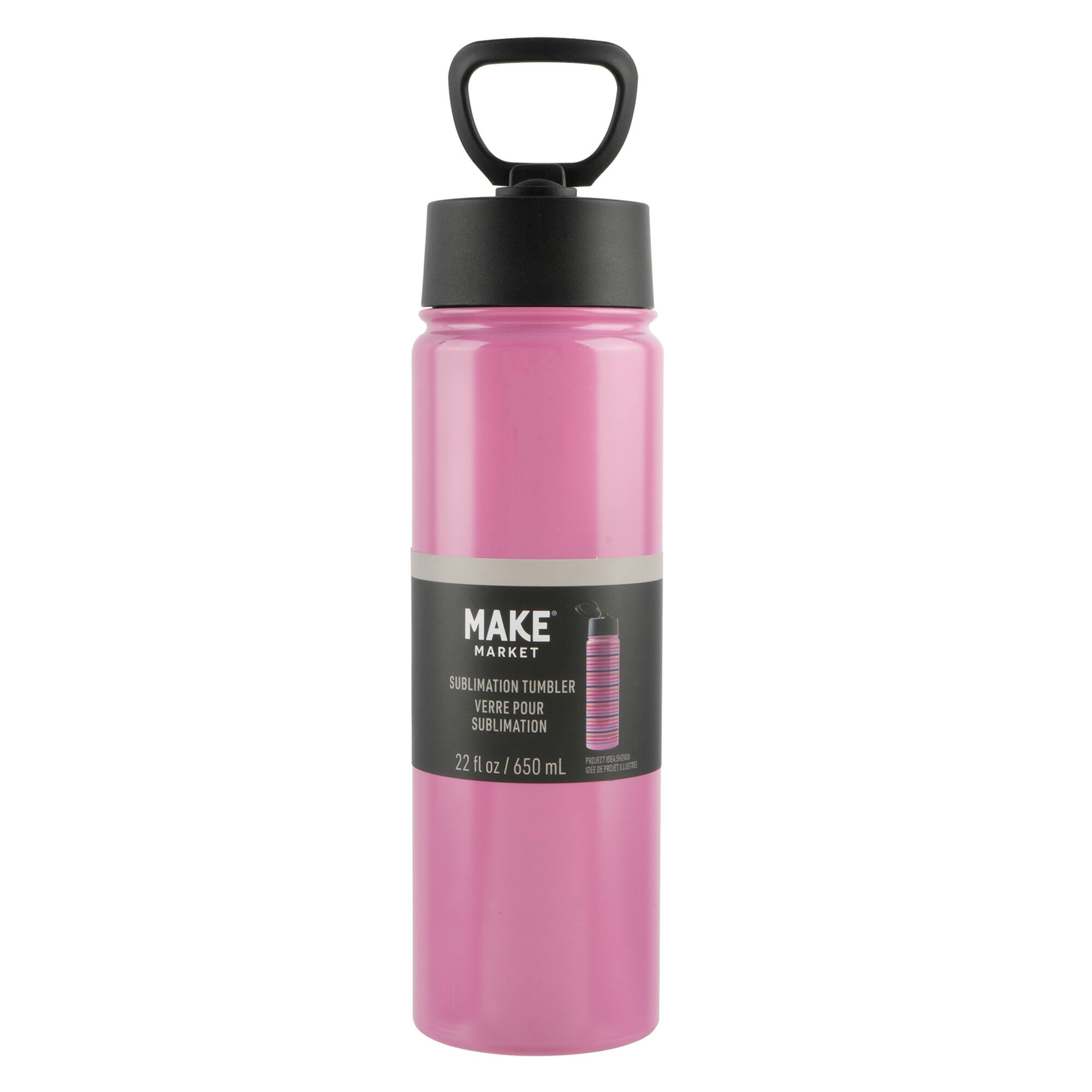 12 Pack: 22oz. Stainless Steel Sublimation Water Bottle with Travel Lid by Make Market